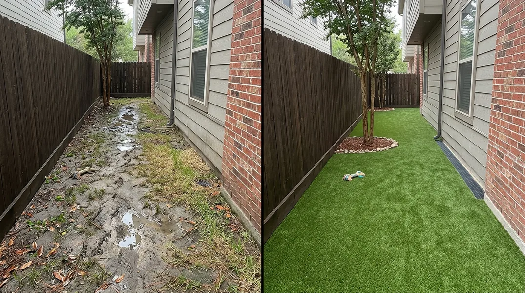 Result artificial grass installation in Houston - Houston Turf Installation
