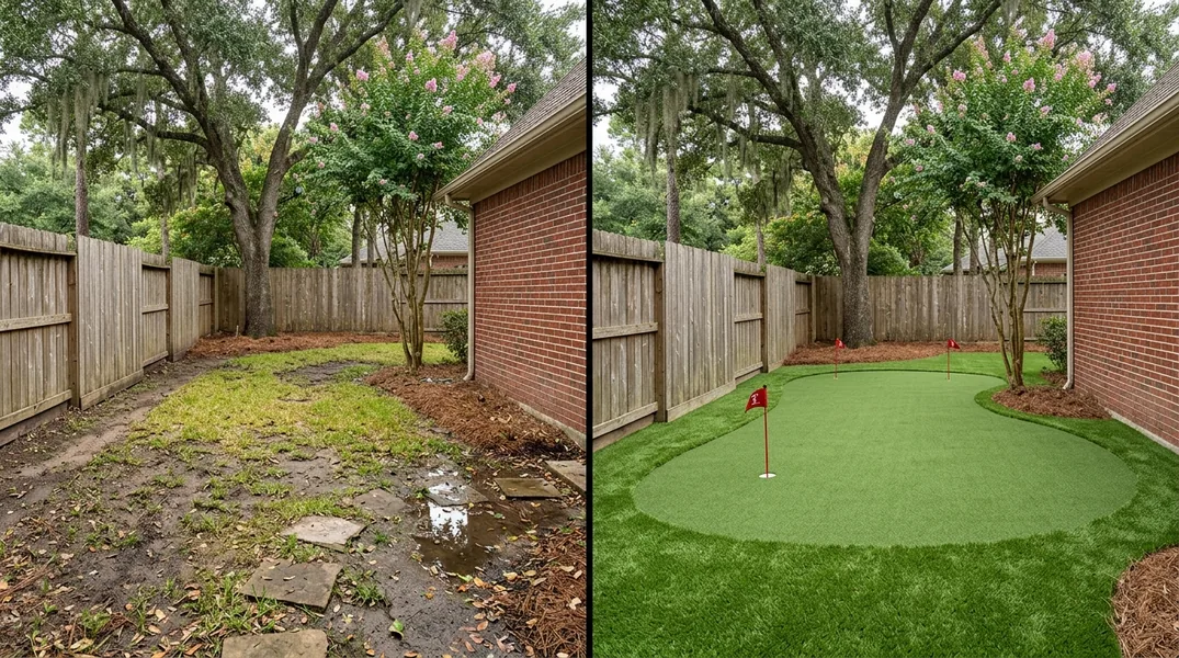 Result artificial grass installation in Houston - Houston Turf Installation